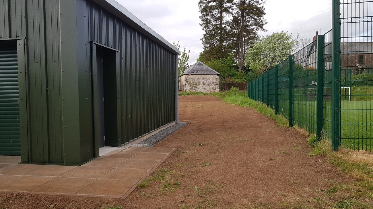 shed and security fencing