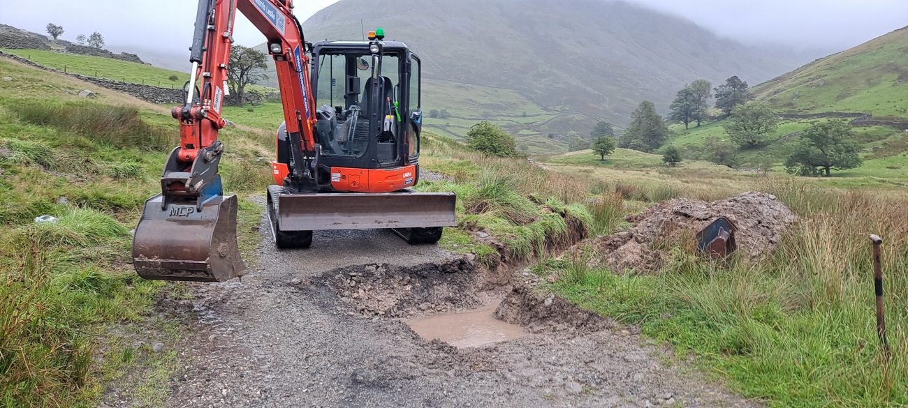 digger working in lake district 