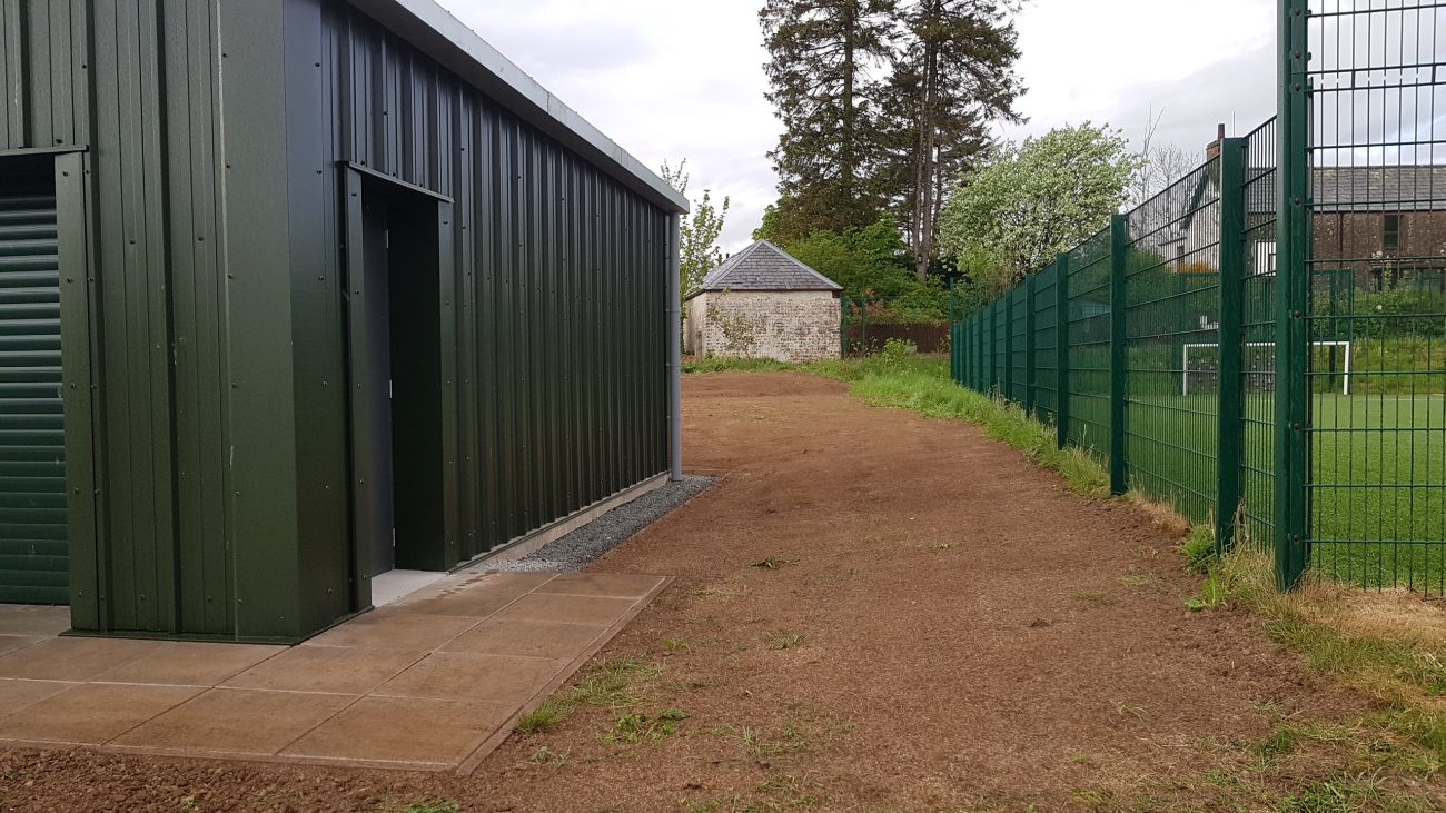 security fencing and shed