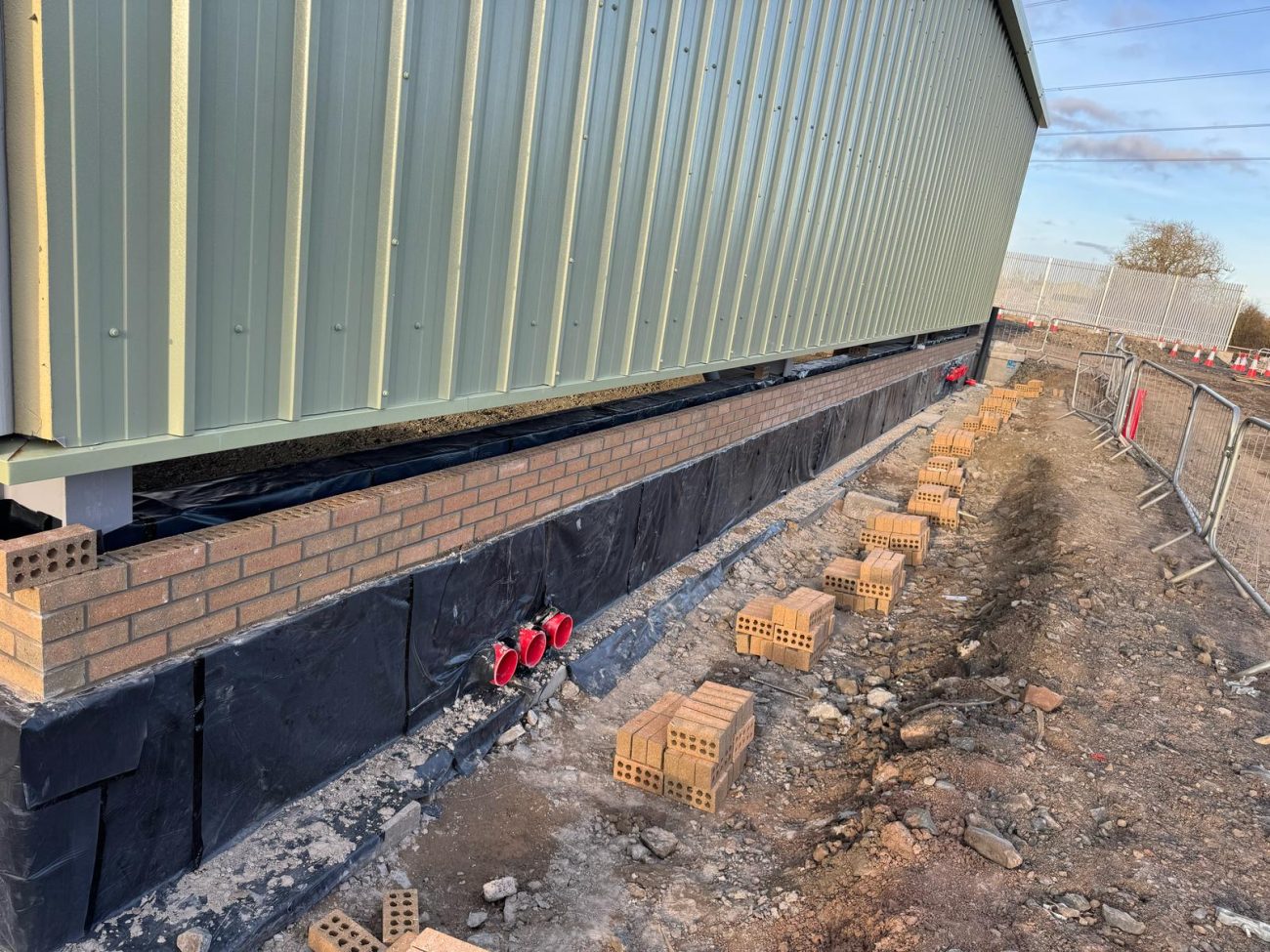 Eccles control building internal blockwork, cladding